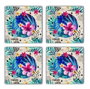 Hermia Juego de 4 Posavasos de Piedra Natural Multicolor